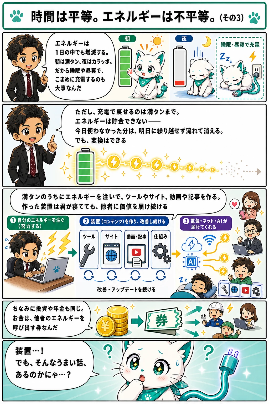 漫画『時間は平等。エネルギーは不平等。』3ページ目
